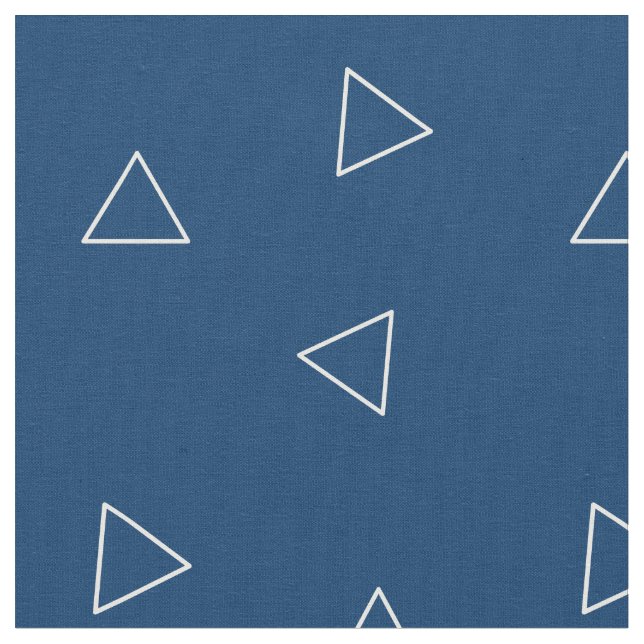Blue and White Triangle Fabric by Stickelberry (Close Up)