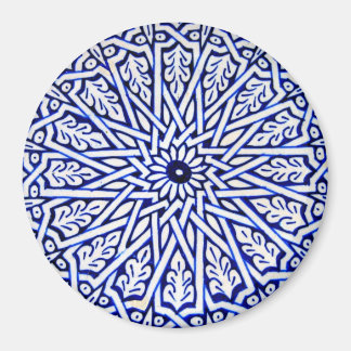 Blue and White Turkish Tile Pattern Magnet