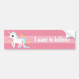 Blue and white Unicorn stars customisable Bumper Sticker