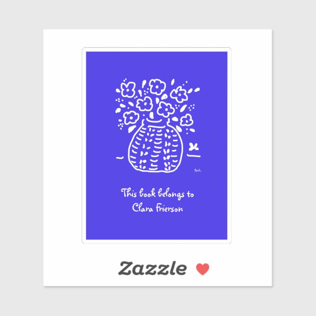 Blue and White Vase Bookplate (Sheet)