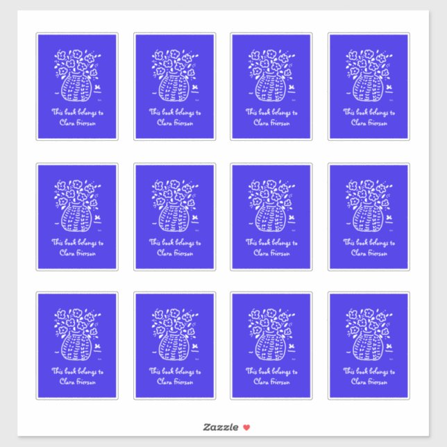 Blue and White Vase Bookplates (Sheet)