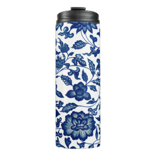 Blue and White Vintage Design  Thermal Tumbler