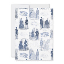 Blue and White Vintage Fashion French Toile