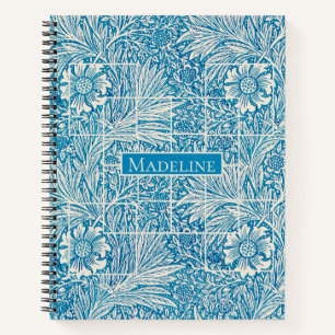 Blue and White Vintage Floral Pattern Notebook