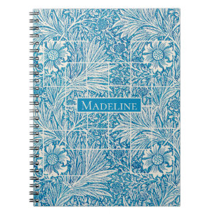 Blue and White Vintage Floral Pattern Notebook