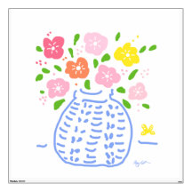 Blue and White Wall Decal