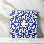 Blue and White Watercolor Spanish Pattern Tile<br><div class="desc">Accent your Mediterranean or Spanish style decor with these ceramic tiles. Design features a classic blue and white Spanish tile pattern, freshly updated in swirly, variegated watercolors. Pattern can be scaled up or down for a dramatic large scale effect or detailed intricate look; click "Customise It, " select the image,...</div>