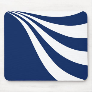 Blue and White Wave Mouse Mat
