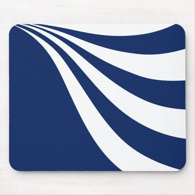 Blue and White Wave Mouse Mat (Front)
