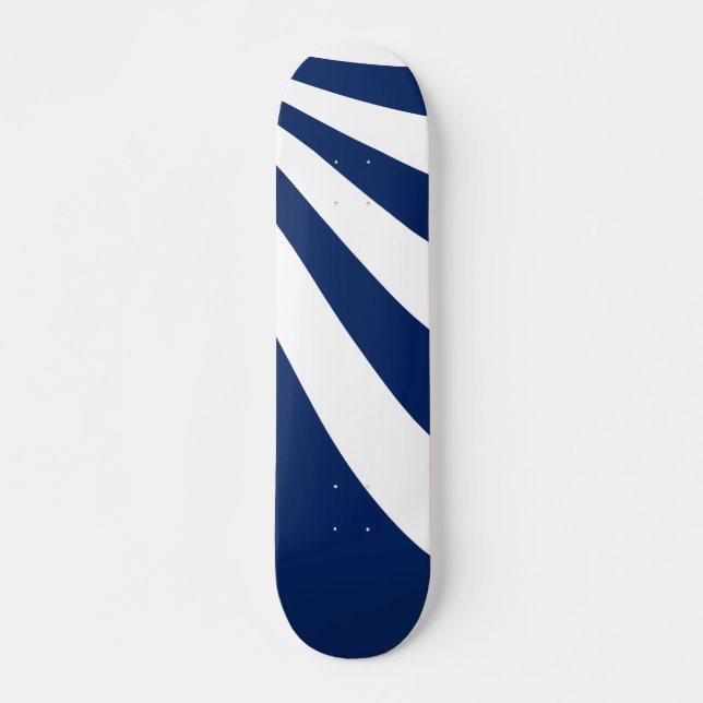 Blue and White Wave Skateboard (Front)