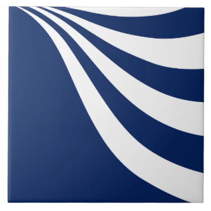 Blue and White Wave Tile