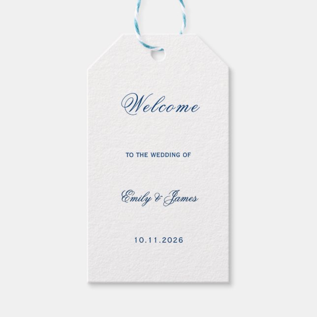 Blue and White Wedding Gift Tags (Front)