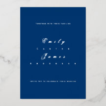 Blue and White Wedding Invitation