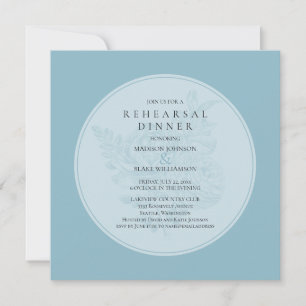 Blue and White Wedding Rehearsal Dinner Invitation