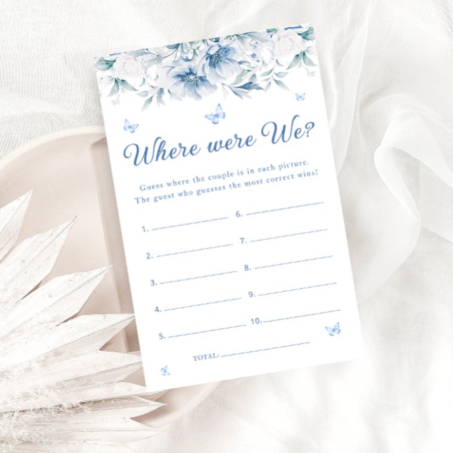 Blue and White Where Were We  Bridal Shower Game (Creator Uploaded)