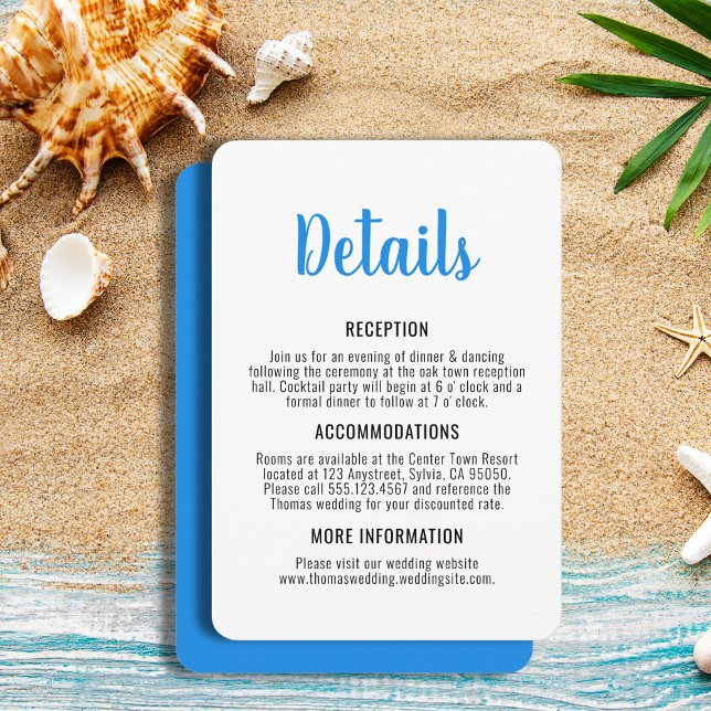 Blue and White Whimsical Coastal Wedding Enclosure Card (Blue and White Whimsical Coastal Wedding Enclosure Card
)