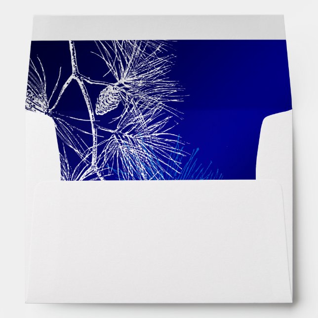 Blue and White Winter Pine A7 Envelope (Back (Bottom))
