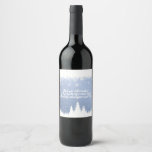 Blue and White Winter Wine Label<br><div class="desc">Personalise the current text with your wine information on this lovely blue and white winter wine label.</div>