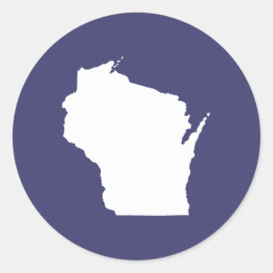Blue and White Wisconsin Classic Round Sticker