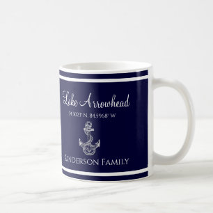 Blue and White with your lake's name  Coffee Mug