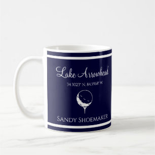 Blue and White with your lake's name Golfer's Coffee Mug