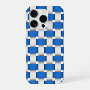 Blue and White Woven Beach Chair Fabric Design iPhone 16 Pro Case