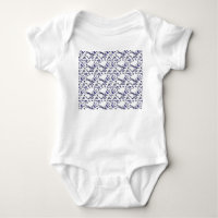 Blue and white wrapping paper featuring a graphic