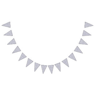 Blue and white wrapping paper featuring a graphic bunting