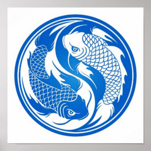 Yin and Yang Koi Fish Enhanced Matte Poster — China Jones