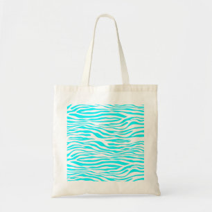 Blue and White Zebra Stripes Tote Bag