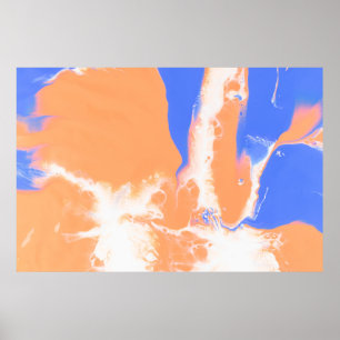 BLUE AND YELLOW ABSTRACT PAINTING POSTER