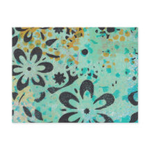 Blue and yellow abstract postcard