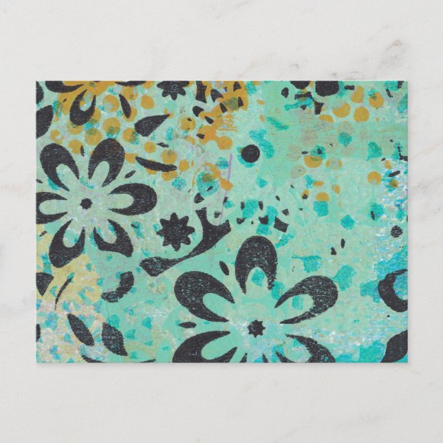 Blue and yellow abstract postcard (Front)