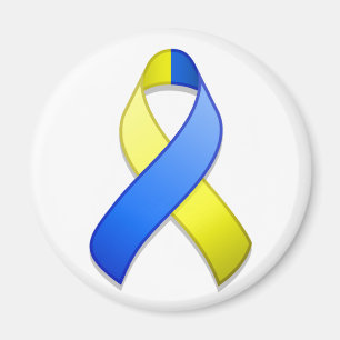 Blue and Yellow Awareness Ribbon Magnet