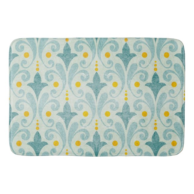 Blue and yellow bath mat (Front)