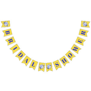 Blue and Yellow Bridal Shower Bunting