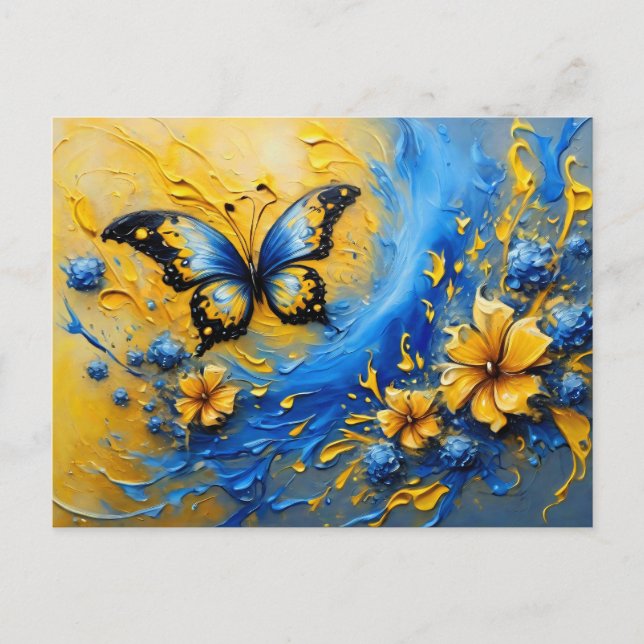 Blue and Yellow Butterfly # 2 Postcard (Front)