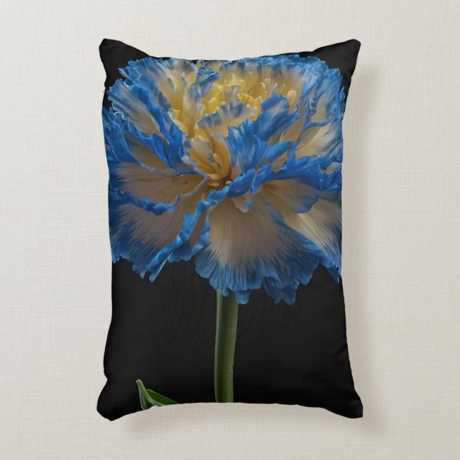 Blue And Yellow Carnation Flower, Decorative Cushion (Front(Vertical))