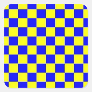 Blue and Yellow ⛲💛🐬🌙Chequered STICKERS