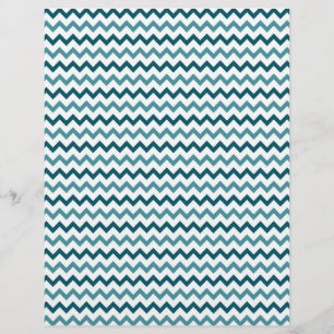 Blue and Yellow Chevron Lined Double Sided Paper