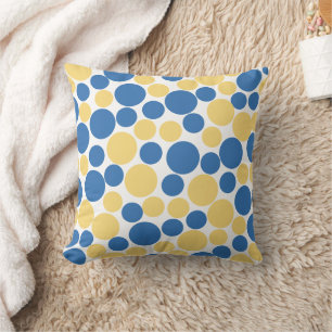 Blue and yellow Circle Pattern Cushion