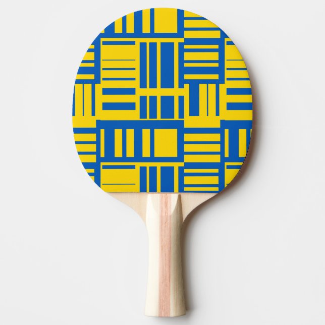 Blue And Yellow Colour Line Design Pattern Ping Pong Paddle (Front)