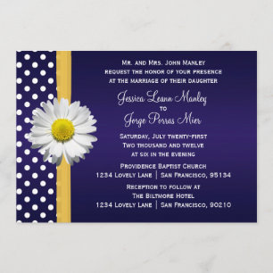 Blue and Yellow Daisy Wedding Invitation