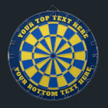 Blue and Yellow Dartboard with Custom Text<br><div class="desc">Blue and yellow dart board with two custom text areas. You can easily change every color clicking on customize button.</div>