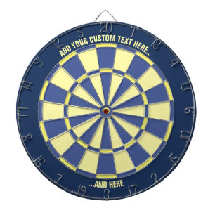 Blue and Yellow Dartboard with Custom Text