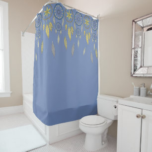 Blue and Yellow Dream Catchers Shower Curtain