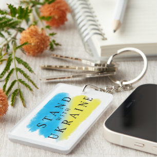 Blue and Yellow Flag Inspired Ukraine Key Ring