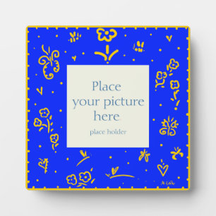 Blue and yellow flower frame
