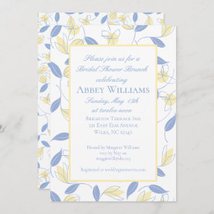Blue and Yellow Flowers  Bridal Shower Invitation