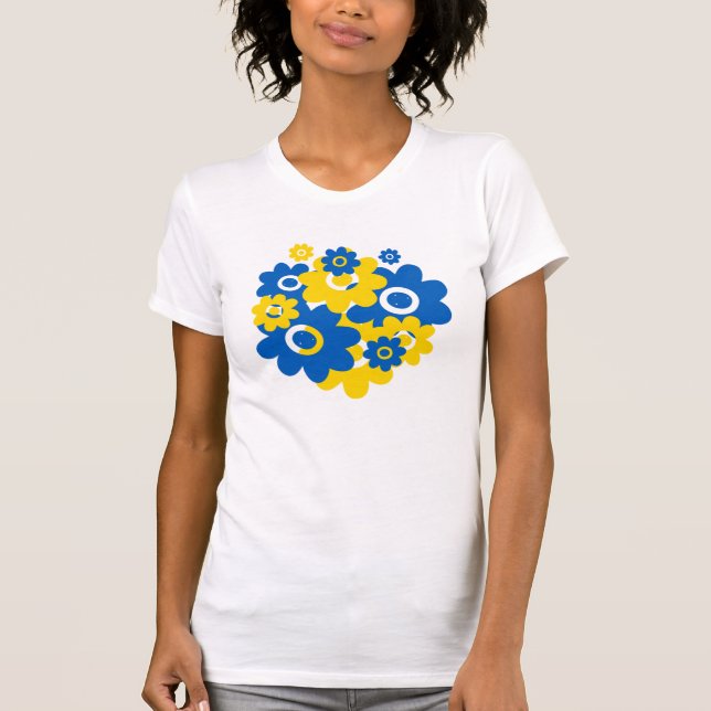 Blue and Yellow Flowers T-Shirt (Front)
